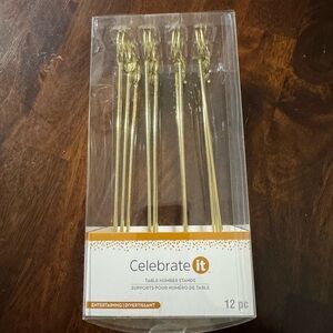 Celebrate It Elegant Gold Table Stands - 12 Pack